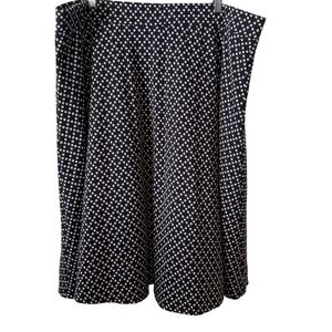 Lands' End Women's Navy White Abstract Print Jersey Skirt in Size‎ 2X